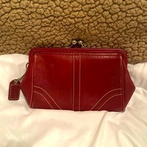Red leather Coach wallet